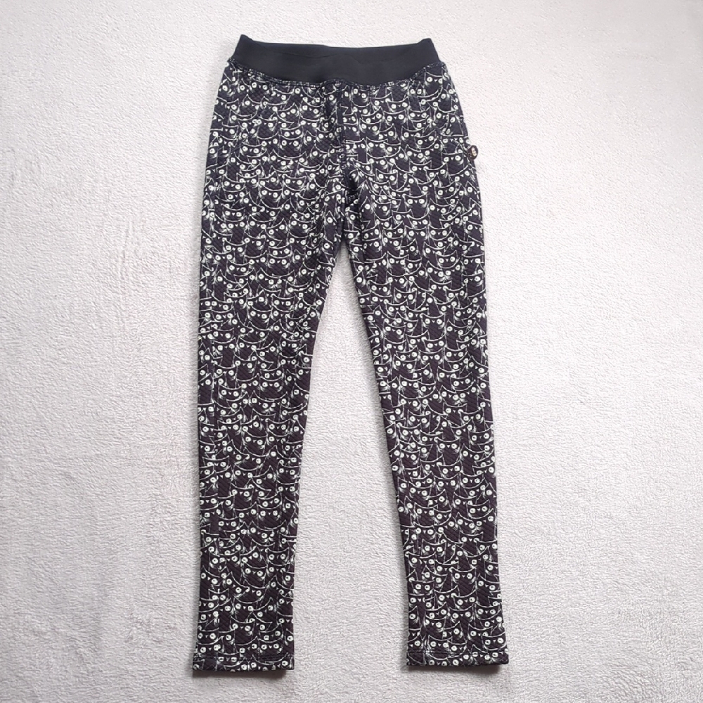 Met In Jeans Girls Quilted Black and White Owl Print Leggings Size 10